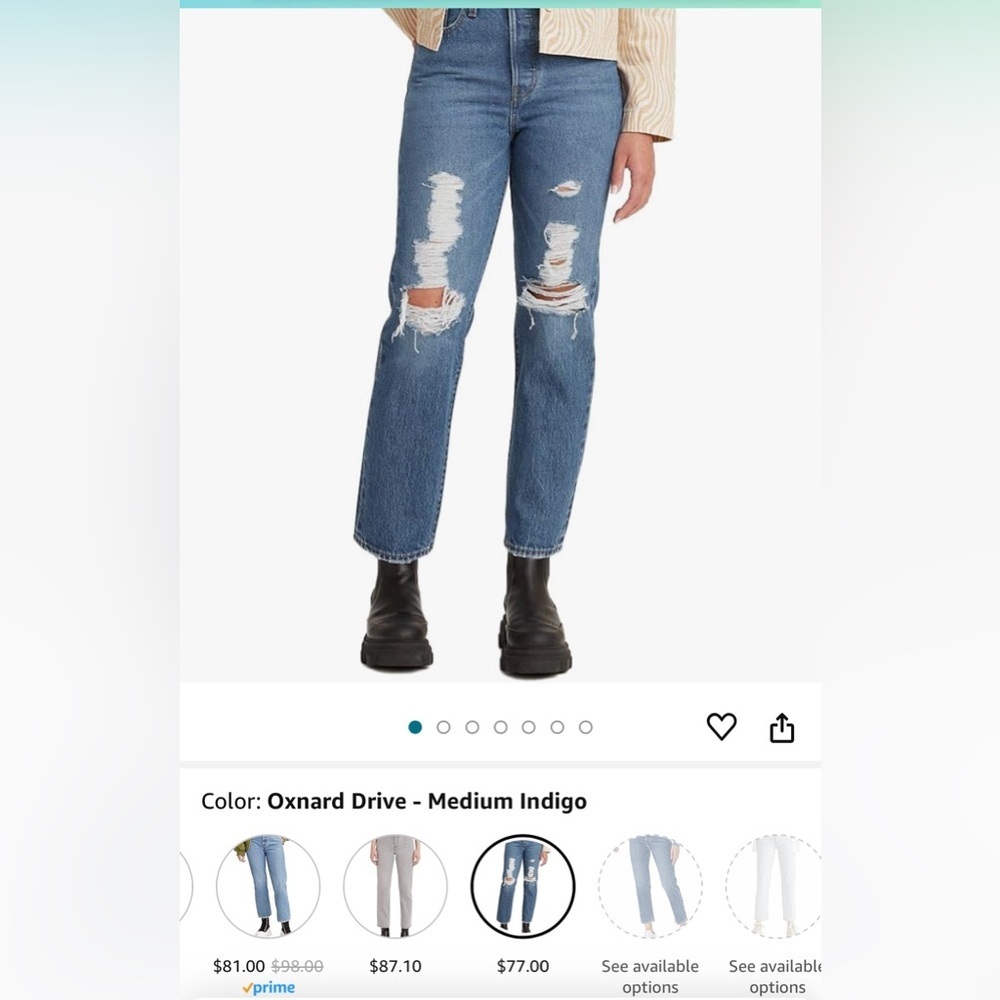 NWT Levi’s Women's Premium Wedgie Straight Jeans 26 - Picture 5 of 14